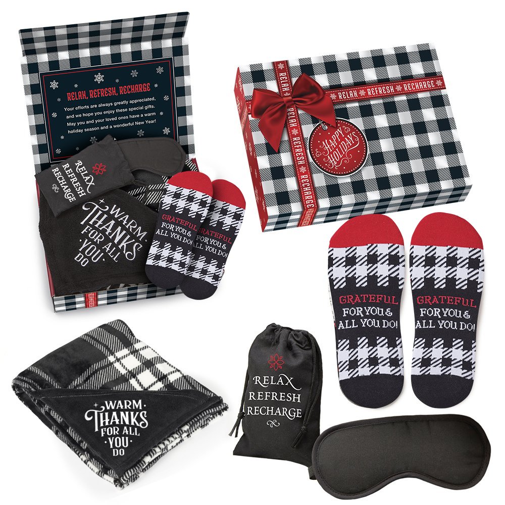 Relax, Refresh, Recharge Gift Set in Holiday Gift Box - Card Personalization Available