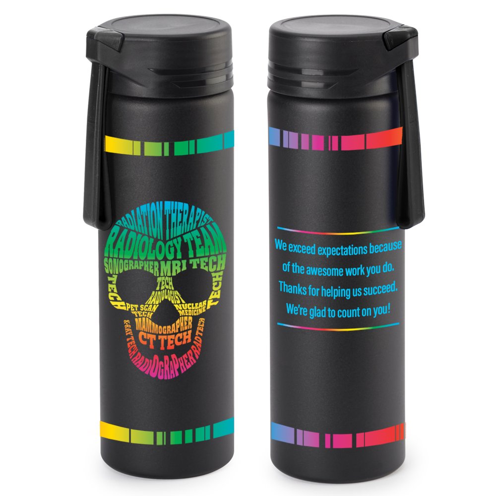 Radiology Team Skull Word Cloud Alden Aluminum Water Bottle 22-Oz.