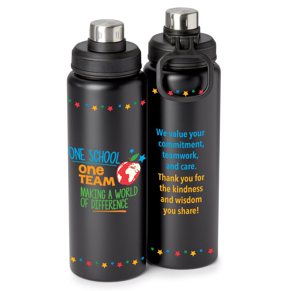 One School, One Team Making a World of Difference Atlanta Stainless-Steel Water Bottle 32 oz.