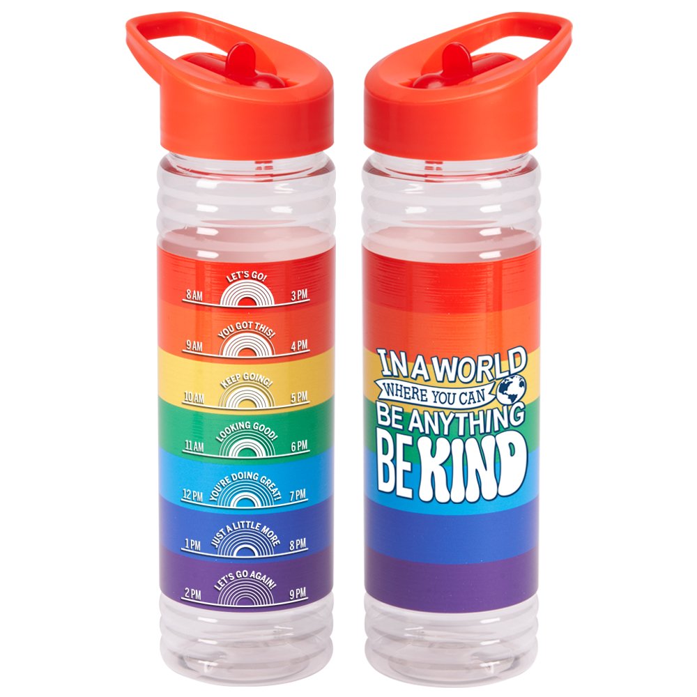 In a World Where You Can Be Anything, Be Kind Rainbow Solara Water Bottle 24 oz.