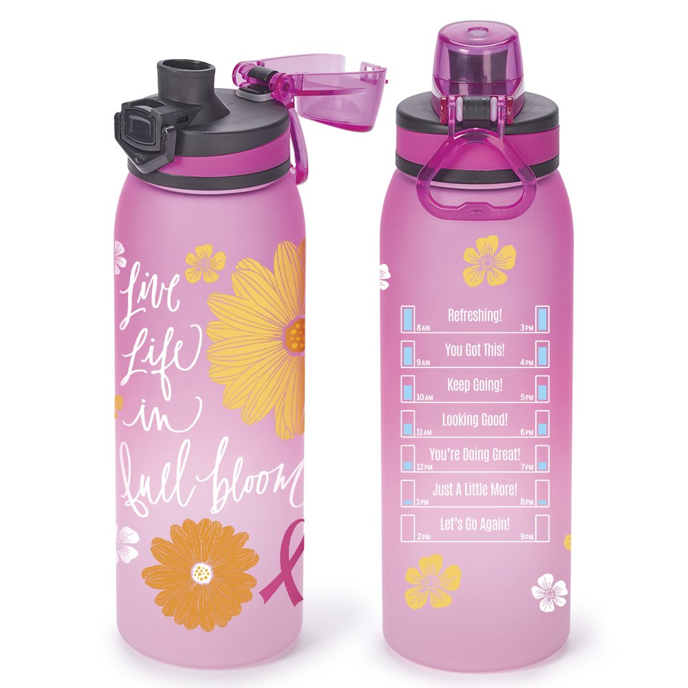 Live Life in Full Bloom Jasper Ombre Tritan Water Bottle 32 oz.