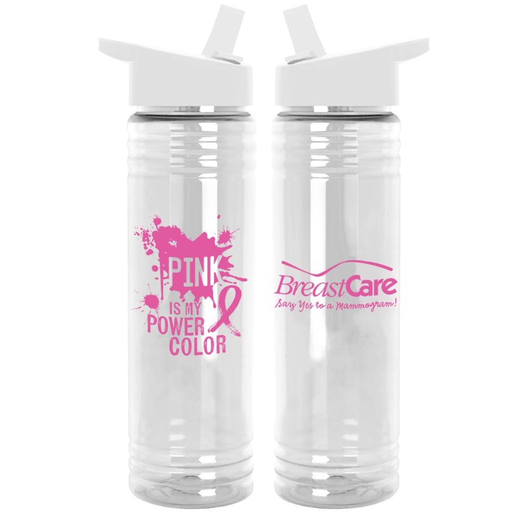 Pink Is My Power Color Water Bottle 24-Oz. With White Sipper Lid Plus Personalization