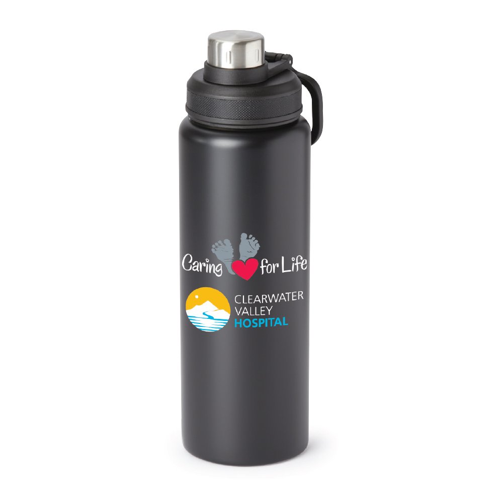 Black Atlanta Stainless-Steel Water Bottle 32-Oz. - Personalization Available