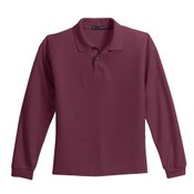 Port Authority&reg; Youth Silk Touch Long-Sleeve Polo - Personalization Available
