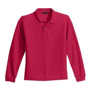 Port Authority&reg; Youth Silk Touch Long-Sleeve Polo - Personalization Available