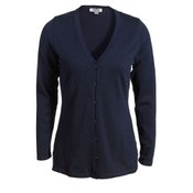 Ladies' V-Neck Embroidered Fine Gauge Long Cardigan Sweater - Personalization Available