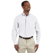 Harriton Men's Essential Poplin Long-Sleeve Shirt - Personalization Available
