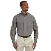 Harriton Men's Essential Poplin Long-Sleeve Shirt - Personalization Available