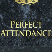 Perfect Attendance Black Marble Award Plaque