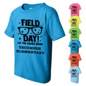 100% Cotton Youth Neon Field Day Themed T-Shirt - Personalization Available