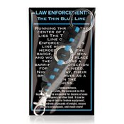 Law Enforcement:The Thin Blue Line Paracord Key Chain With Card