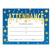 Perfect Attendance Gold Foil-Stamped Certificate 100-Piece Assortment Pack