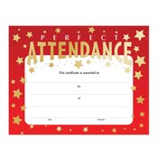 Perfect Attendance Gold Foil-Stamped Certificate 100-Piece Assortment Pack