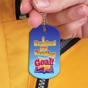 I Reached My Reading Goal! Tag With 4" Chain
