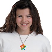 A Honor Roll Rainbow Star-Shaped Award Tag With 24" Chain