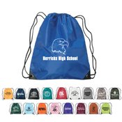 Durable Kid's Drawstring Backpack With Leather Reinforced Corners - Personalization Available