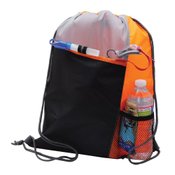 Drawstring Sportpack With Mesh Front Pocket &amp; Pull String Closure - Personalization Available