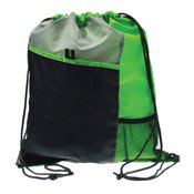 Drawstring Sportpack With Mesh Front Pocket &amp; Pull String Closure - Personalization Available