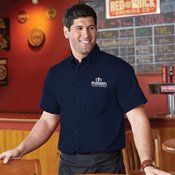 Harrington Easy Blend &trade; Men's Short-Sleeve Twill Shirt with Stain Release