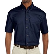 Harrington Easy Blend &trade; Men's Short-Sleeve Twill Shirt with Stain Release