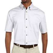 Harrington Easy Blend &trade; Men's Short-Sleeve Twill Shirt with Stain Release
