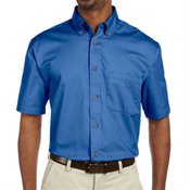 Harrington Easy Blend &trade; Men's Short-Sleeve Twill Shirt with Stain Release