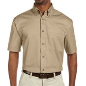 Harrington Easy Blend &trade; Men's Short-Sleeve Twill Shirt with Stain Release