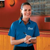 Harrington Easy Blend &trade; Women's Short-Sleeve Twill Shirt with Stain Release