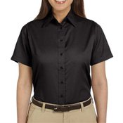 Harrington Easy Blend &trade; Women's Short-Sleeve Twill Shirt with Stain Release