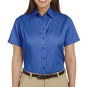 Harrington Easy Blend &trade; Women's Short-Sleeve Twill Shirt with Stain Release