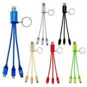 Metallic 3-in-1 Keychain Cable - Personalization Available