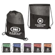 Tonal Heathered Non-Woven Drawstring Backpack - Personalization Available