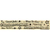 Student Of The Month Gold Sparkle Foil Pencils