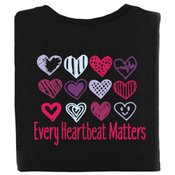 Every Heartbeat Matters (Hearts) 2-Sided Short Sleeve T-Shirt - Personalized