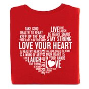 Love Your Heart (Word Cloud) 2-Sided Short Sleeve T-Shirt - Personalized
