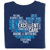 Excellent Care Heart Word Cloud 2-Sided Short Sleeve T-Shirt