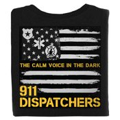 911 Dispatchers: The Calm Voice In The Dark Short-Sleeve 2-Sided T-Shirt With Personalization