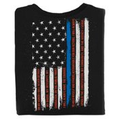 The Thin Blue Line American Flag Oath Of Honor 2-Sided T-Shirt - Personalization Available