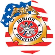 Patriotic Junior Firefighter Badge Stickers-On-A-Roll