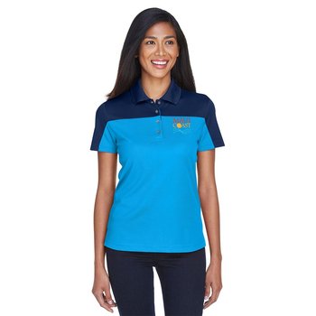 Core 365 Women's Balance Colorblock Performance Pique Polo - Embroidered Personalization Available from Positive Promotions