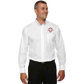 Devon & Jones&reg; Men's Crown Woven Collection&trade; Solid Broadcloth Shirt - Embroidered Personalization Available from Positive Promotions