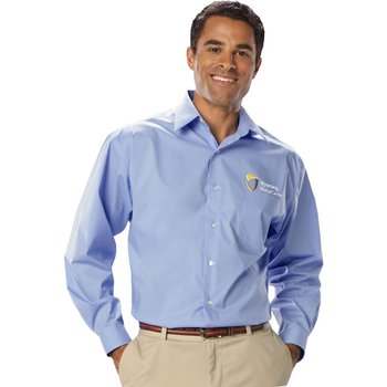 Blue Generation&reg; Men's Stretch Poplin Long-Sleeve Woven Shirt - Embroidered Personalization Available from Positive Promotions