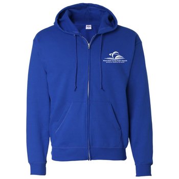 Hanes&reg; Ecosmart Adult Full-Zip Hooded Sweatshirt - Embroidered Personalization Available from Positive Promotions