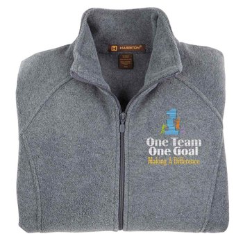 One Team One Goal Making A Difference Harriton Fleece Women's Jacket- Personalization Optional from Positive Promotions
