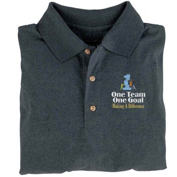 One Team, One Goal: Making A Difference  Gildan&reg; Dryblend Jersey Polo - Personalization Available from Positive Promotions
