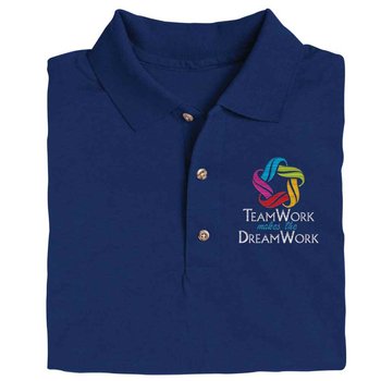 Teamwork Makes The Dream Work Gildan&reg; Dryblend Jersey Polo - Personalization Available from Positive Promotions
