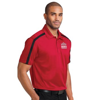 Port Authority® Men's Silk Touch Performance Colorblock Stripe Polo - Embroidered Personalization Available from Positive Promotions