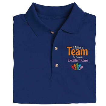 It Takes A Team To Provide Excellent Care Gildan&reg; Dryblend Jersey Polo Shirt - Personalization Optional from Positive Promotions