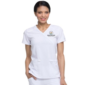Dickies® Women's EDS Essentials Mock-Wrap Scrub Top - Embroidered Personalization Available from Positive Promotions