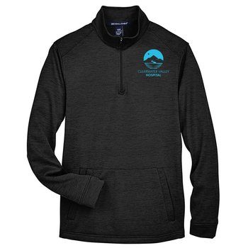 Devon & Jones&reg; Men's Newbury Melange Fleece Quarter-Zip -Embroidery Personalization Available from Positive Promotions